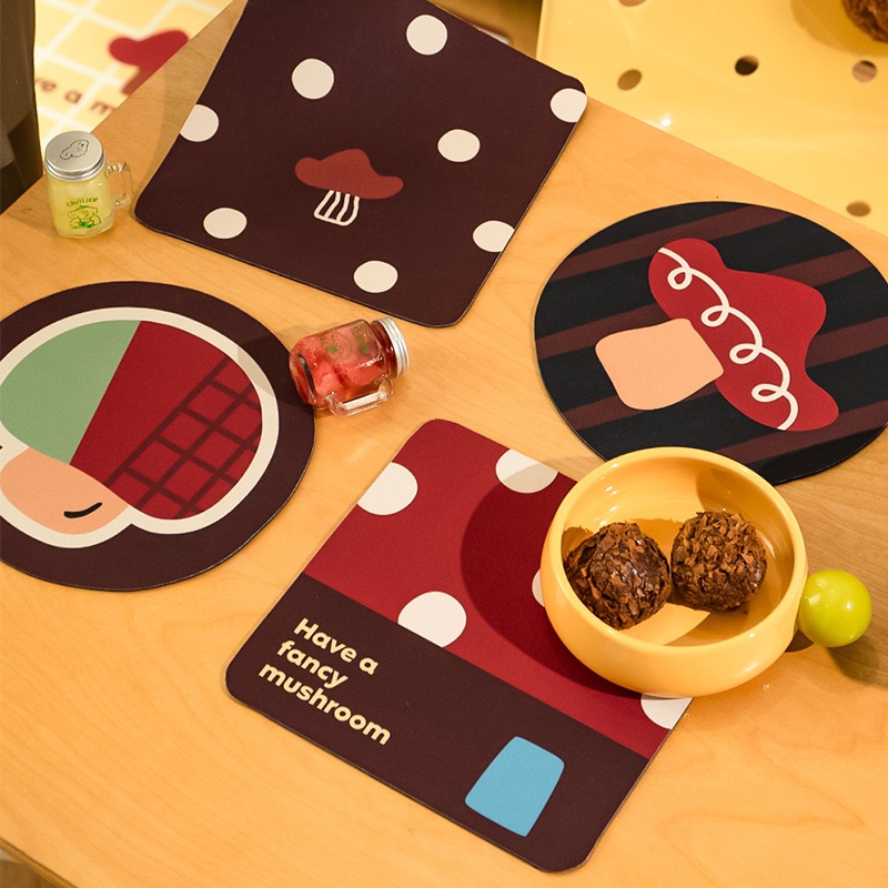 Piglikeme | 蘑菇蘑菇🍄硅藻泥吸水兩用隔熱墊 防燙餐墊 多用途墊 滑鼠墊-細節圖7