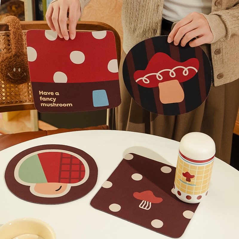 Piglikeme | 蘑菇蘑菇🍄硅藻泥吸水兩用隔熱墊 防燙餐墊 多用途墊 滑鼠墊-細節圖8