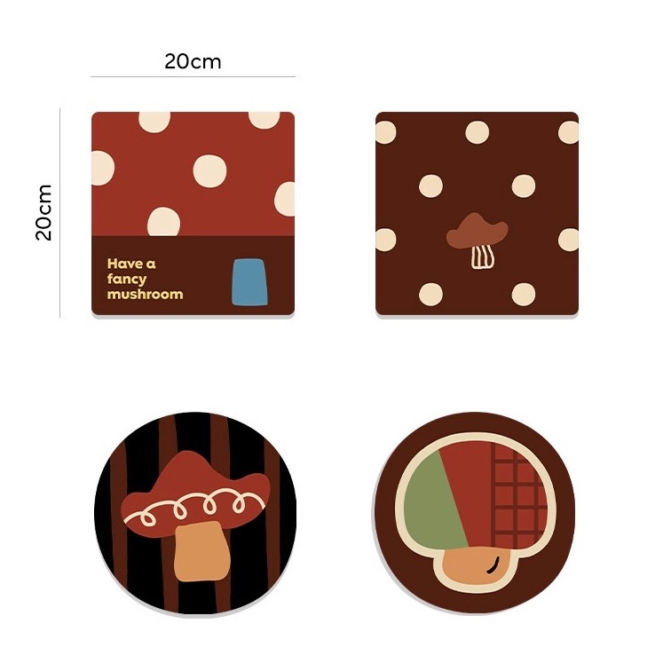 Piglikeme | 蘑菇蘑菇🍄硅藻泥吸水兩用隔熱墊 防燙餐墊 多用途墊 滑鼠墊-細節圖9