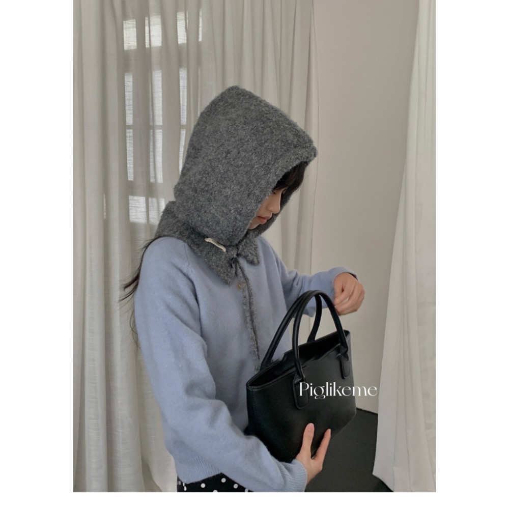 ￼Piglikeme | 現貨+預購📦韓國最流行的穿搭必備單品針織帽 巴拉克拉法帽 毛帽 帽子 保暖帽-細節圖4