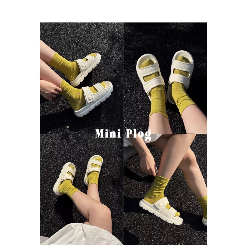 Piglikeme | 預購📦新款！休閒風仿麻布紋厚底防滑拖鞋-細節圖7