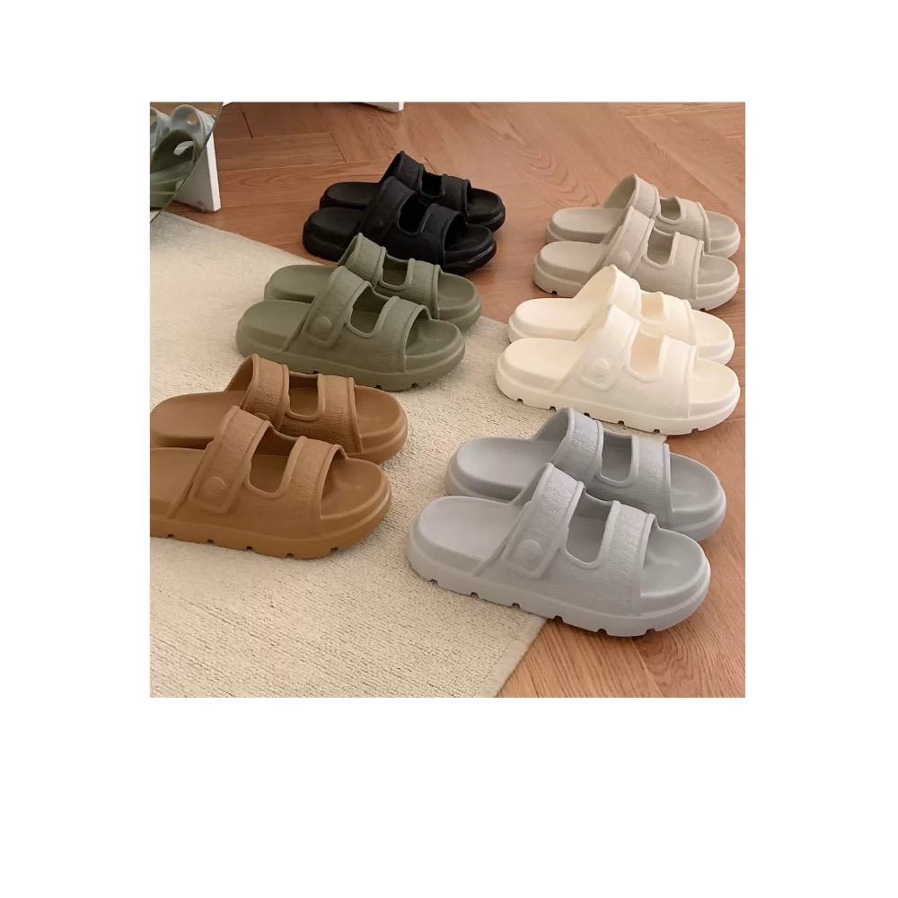 Piglikeme | 預購📦新款！休閒風仿麻布紋厚底防滑拖鞋-細節圖10