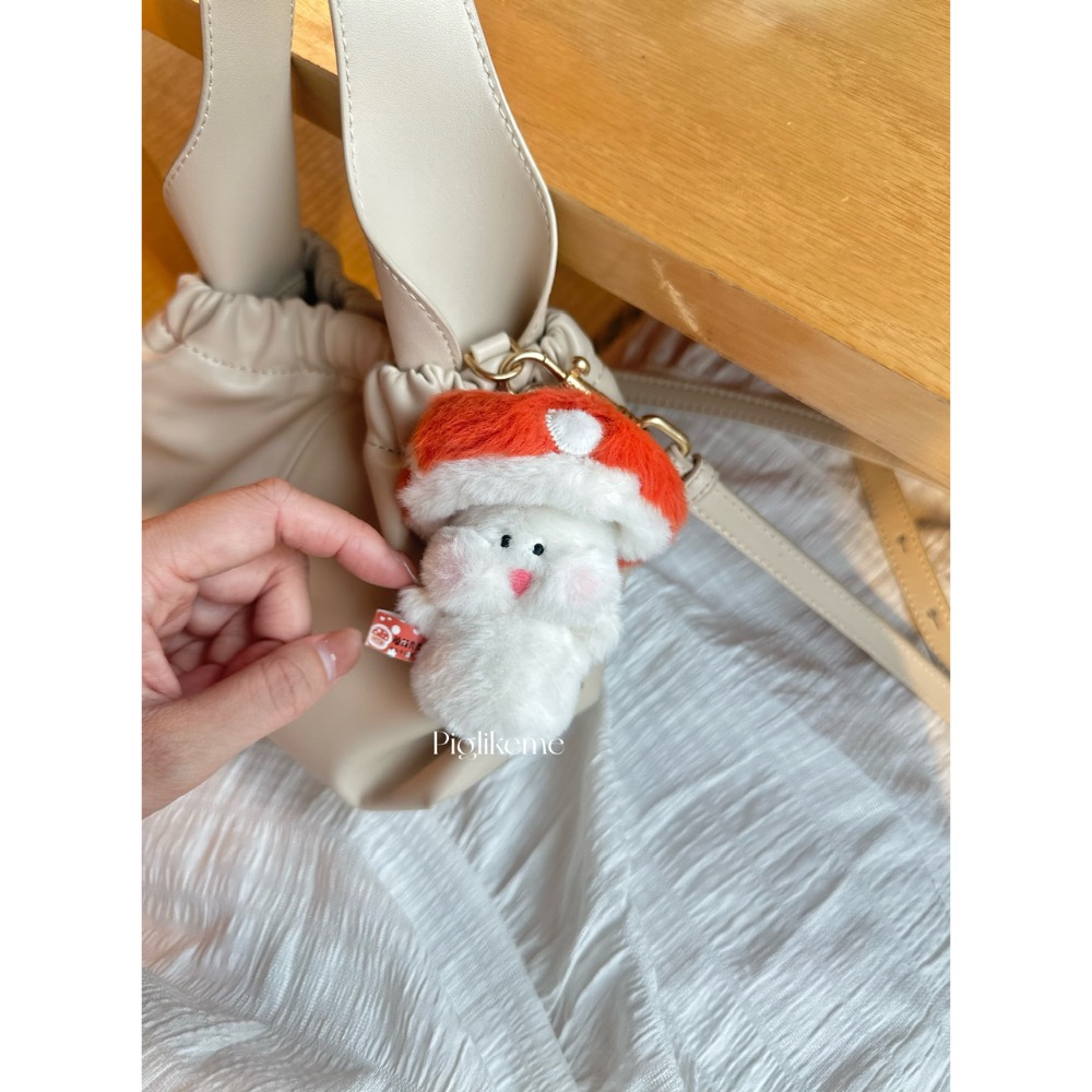 Piglikeme | 超可愛的小蘑菇禿禿 帽子可脱的掌心小可愛吊飾-細節圖4