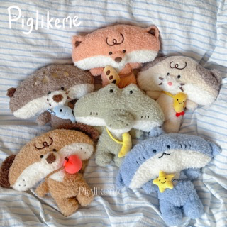 Piglikeme |現貨+預購📦 吃胖了嗎～? 包包臉的小動物陪睡娃娃! 可愛抱枕 超軟安撫睡覺娃娃生日禮物-細節圖2