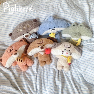 Piglikeme |現貨+預購📦 吃胖了嗎～? 包包臉的小動物陪睡娃娃! 可愛抱枕 超軟安撫睡覺娃娃生日禮物-細節圖3