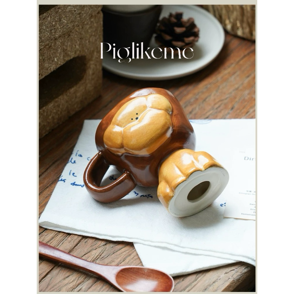 Piglikeme| 復古立體狗狗手工高腳陶瓷杯馬克杯咖啡杯禮物-細節圖5