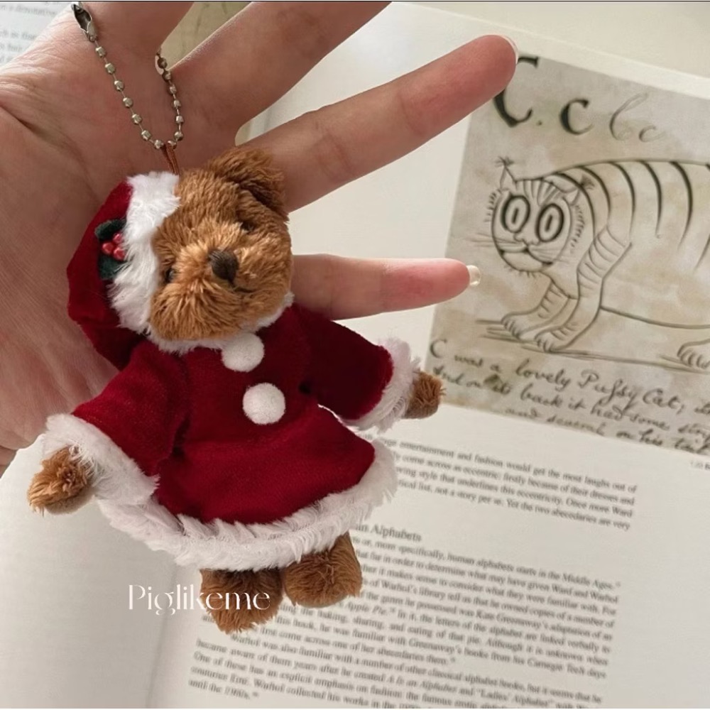 𝖯𝗂𝗀𝗅𝗂𝗄𝖾𝗆𝖾| ［期間限定🎄］北歐聖誕樹手工泰迪熊吊飾🎄🐻關節可動唷-規格圖4