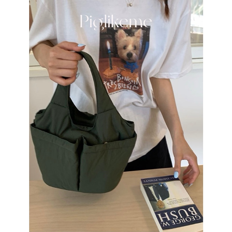 Piglikeme | 輕便尼龍防潑水多口袋手提包 上班族必備！-規格圖8