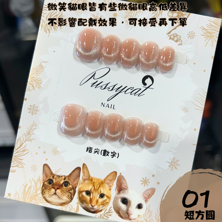 微笑腮紅貓眼𝟎𝟏【台灣現貨實拍】純手工美甲片｜手工穿戴甲-規格圖4