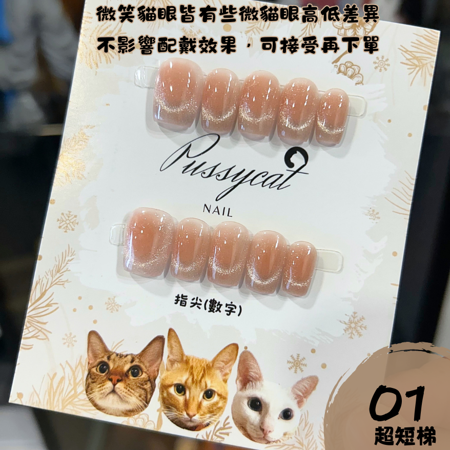 微笑腮紅貓眼𝟎𝟏【台灣現貨實拍】純手工美甲片｜手工穿戴甲-規格圖4