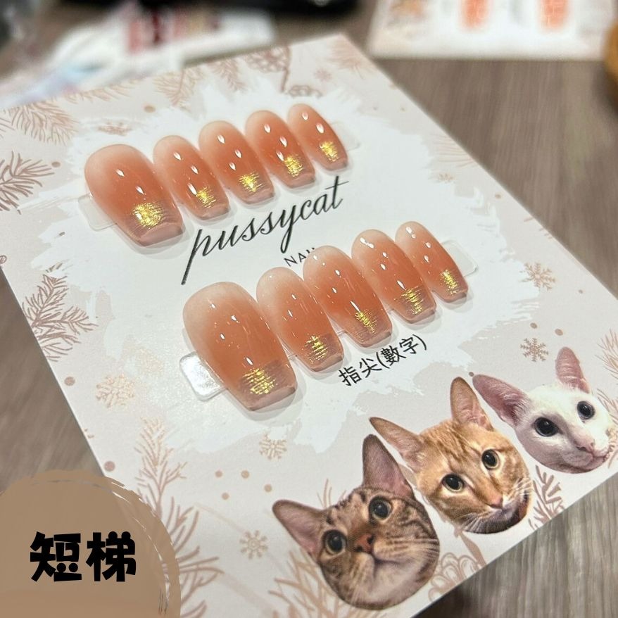 腮紅極光【台灣現貨實拍】純手工美甲片｜手工穿戴甲-規格圖4