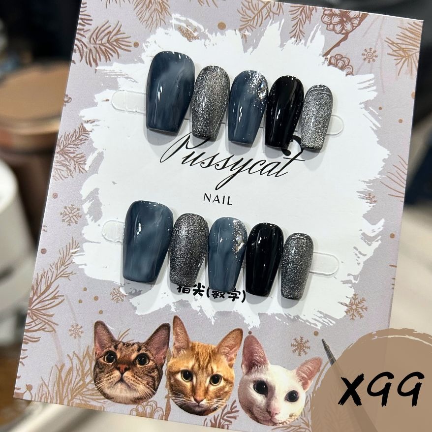 杏仁𝐗𝟗𝟗【台灣現貨實拍】純手工美甲片｜手工穿戴甲-規格圖6