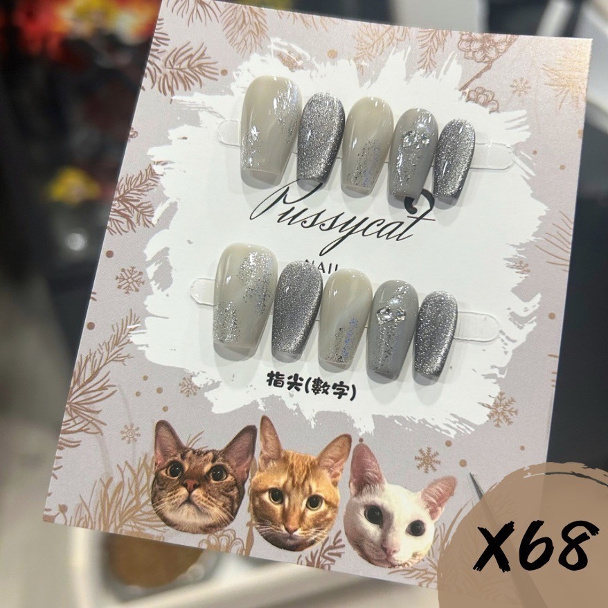 杏仁𝐗𝟔𝟖【台灣現貨實拍】純手工美甲片｜手工穿戴甲-規格圖5