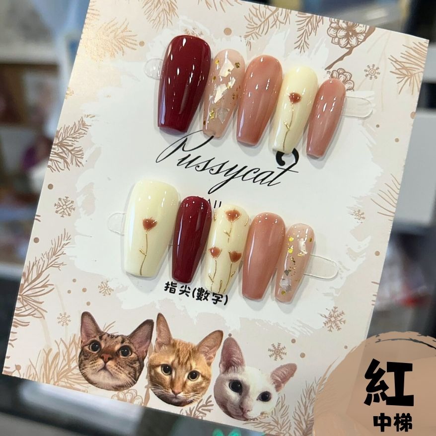 鬱金香②【台灣現貨實拍】純手工美甲片｜手工穿戴甲-規格圖4