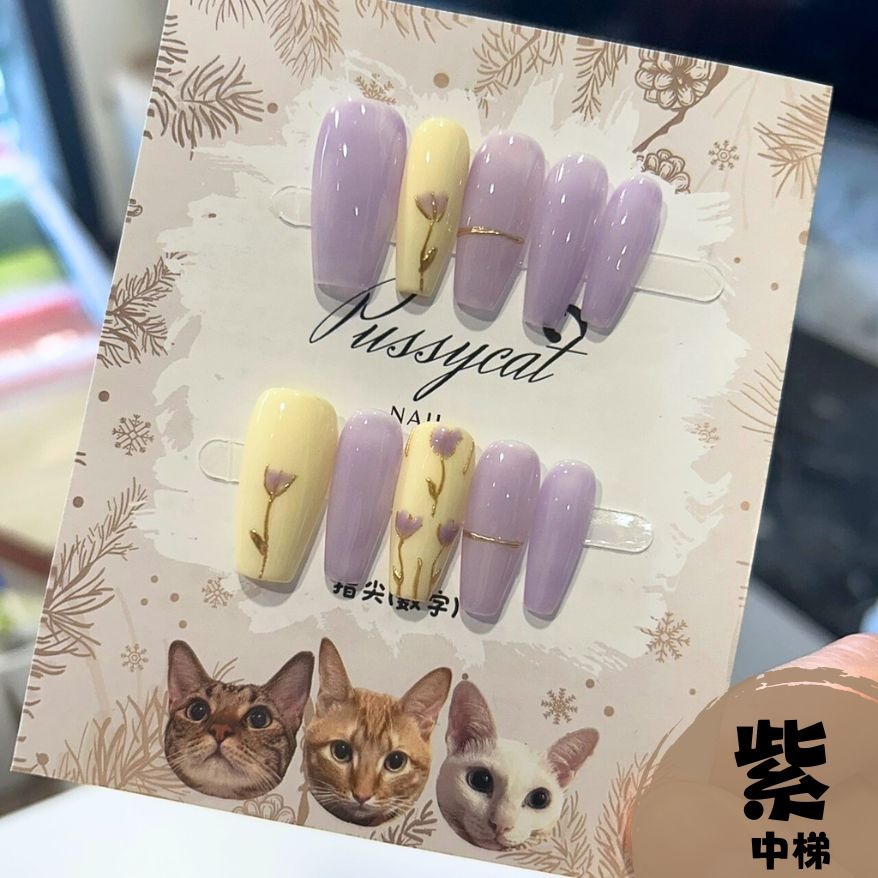 鬱金香②【台灣現貨實拍】純手工美甲片｜手工穿戴甲-規格圖4