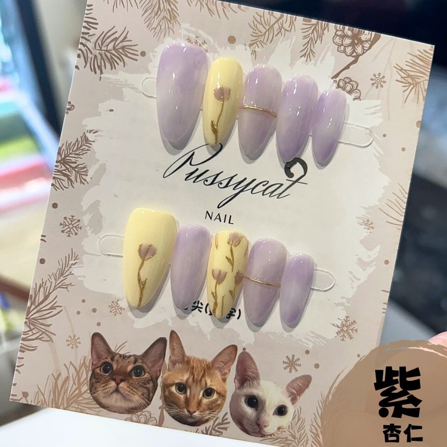 鬱金香②【台灣現貨實拍】純手工美甲片｜手工穿戴甲-規格圖4