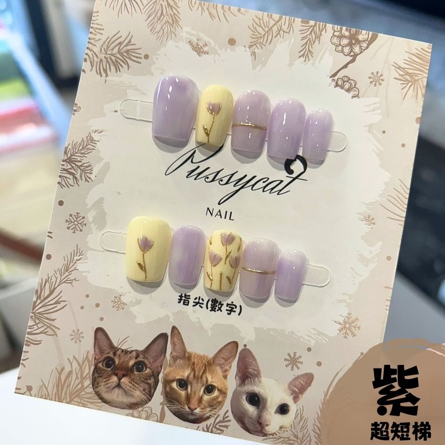 鬱金香②【台灣現貨實拍】純手工美甲片｜手工穿戴甲-規格圖4