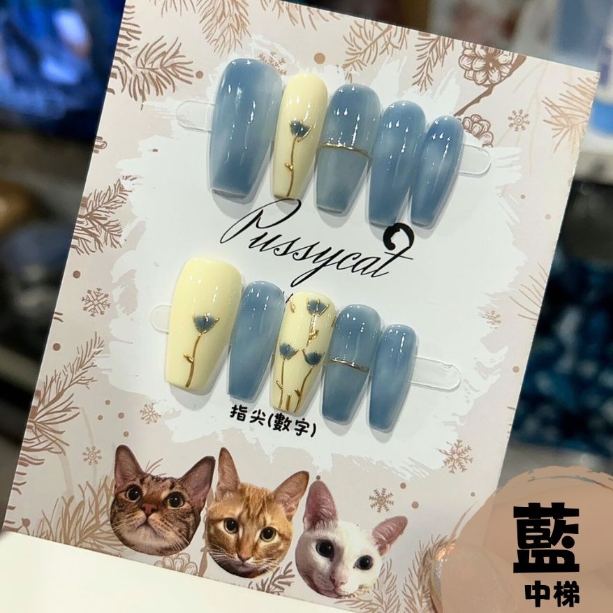 鬱金香【台灣現貨實拍】純手工美甲片｜手工穿戴甲-規格圖4