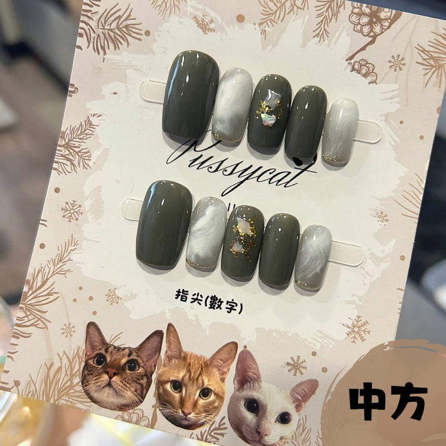 灰暈染①【台灣現貨實拍】純手工美甲片｜手工穿戴甲-規格圖4