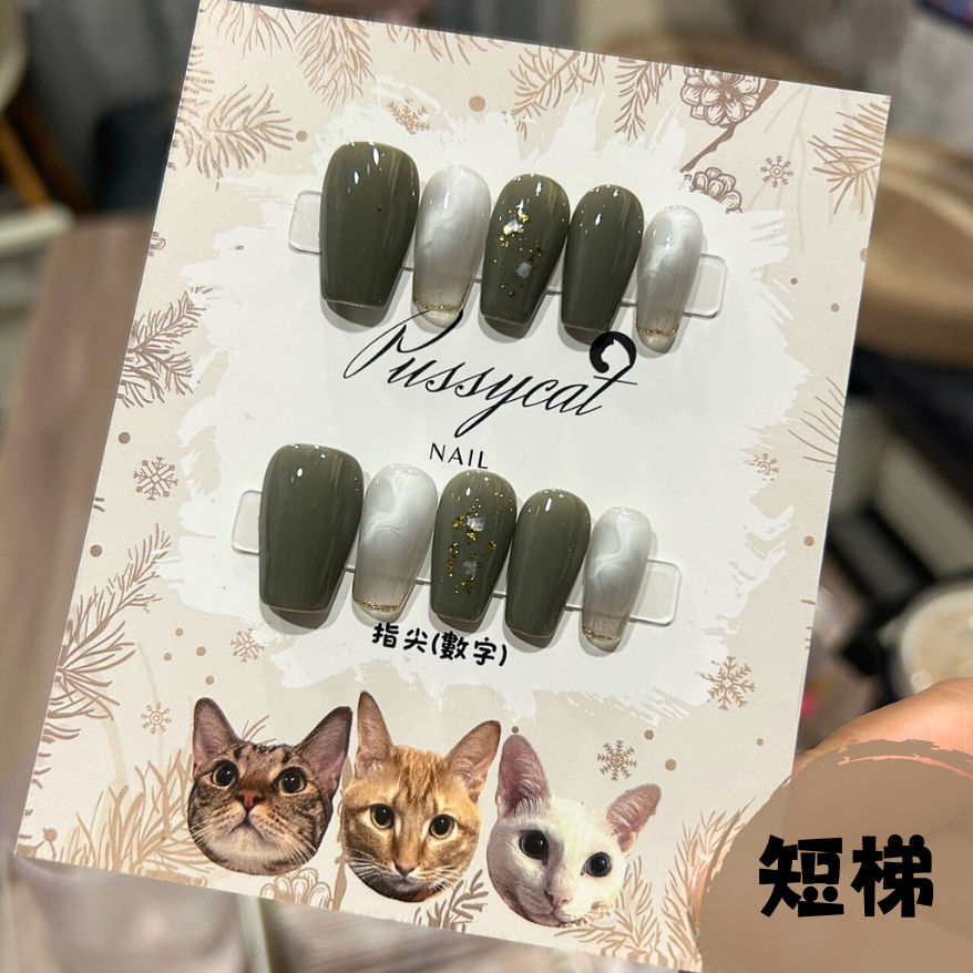 灰暈染①【台灣現貨實拍】純手工美甲片｜手工穿戴甲-規格圖4