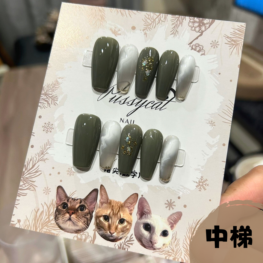 灰暈染①【台灣現貨實拍】純手工美甲片｜手工穿戴甲-規格圖4