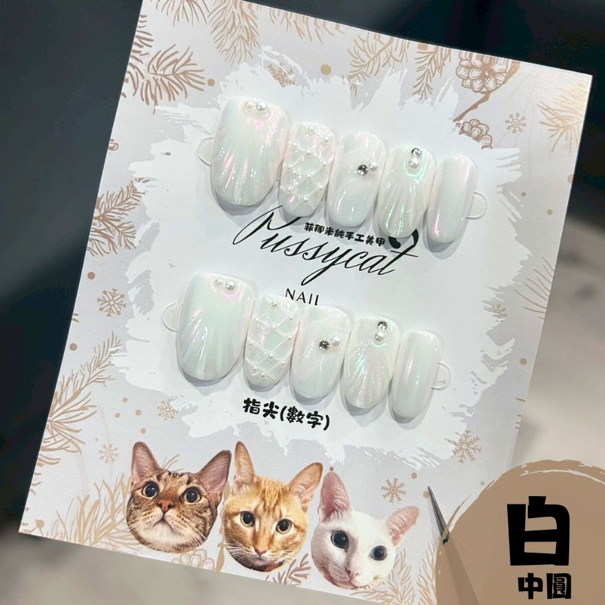 極光人魚【台灣現貨實拍】純手工美甲片｜手工穿戴甲-規格圖4