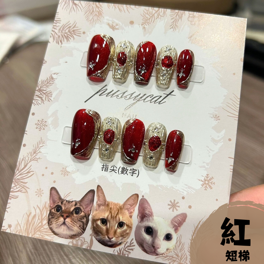 布拉契提貓眼【台灣現貨實拍】純手工美甲片｜手工穿戴甲-規格圖4