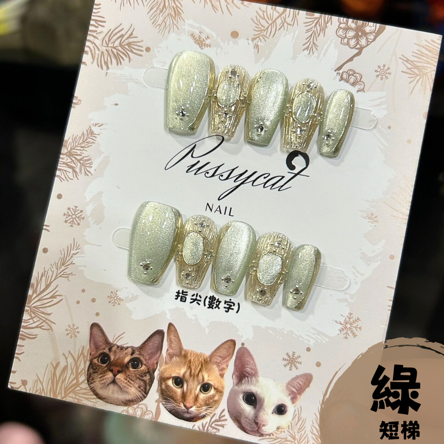 布拉契提貓眼【台灣現貨實拍】純手工美甲片｜手工穿戴甲-規格圖4