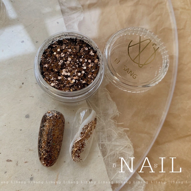 78-3 美甲閃粉系列 日系美甲亮粉日本novel同款 混合香檳色亮片亮粉-細節圖5