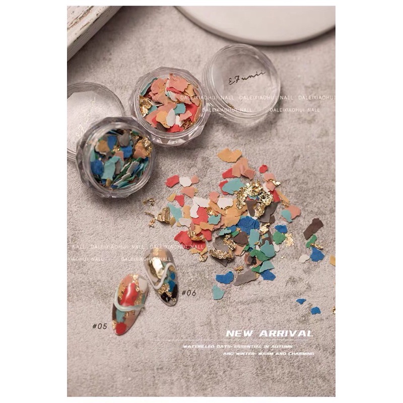 80-1 水磨燕麥 不規則彩片  美甲飾品 美甲材料 美甲工具 美甲 美甲鑽飾 美甲用品 嬡萊 樂芙 joyslu-細節圖3