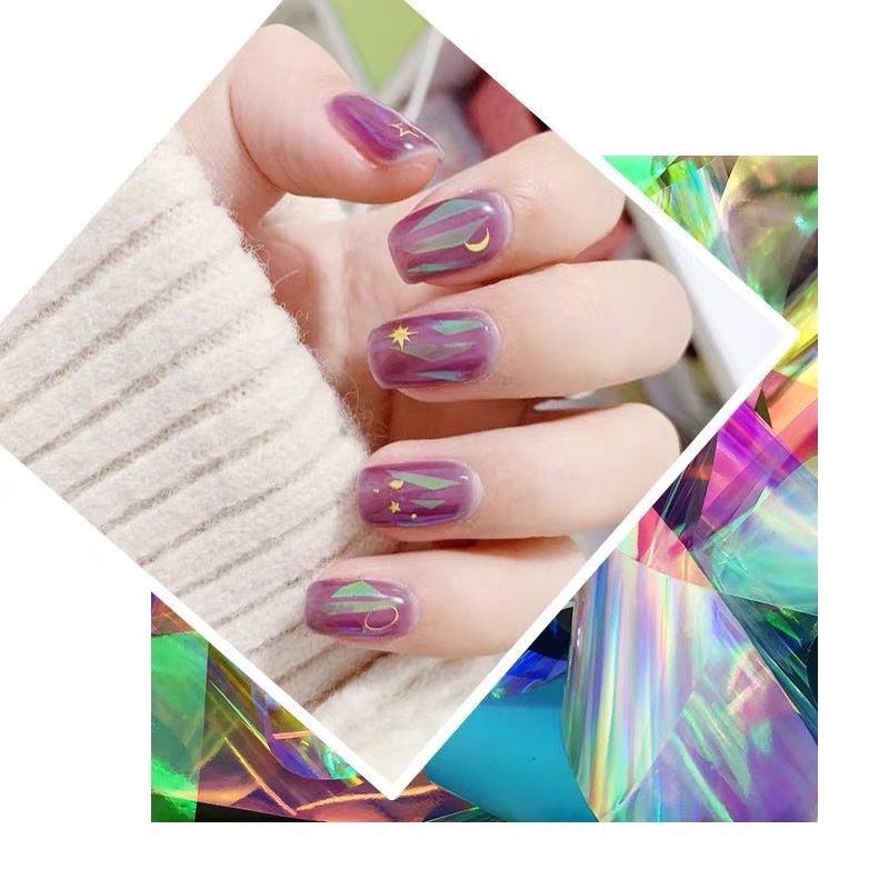 71-3 極光雷射貼紙 玻璃紙 星空紙 美甲飾品 美甲材料 美甲工具 美甲 美甲鑽飾 美甲用品 艾薇 樂芙 joyslu-細節圖3