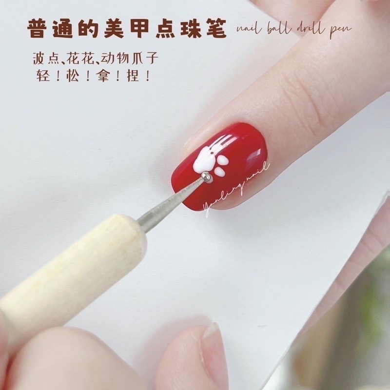 85-1美甲工具 點珠筆 木桿-細節圖2