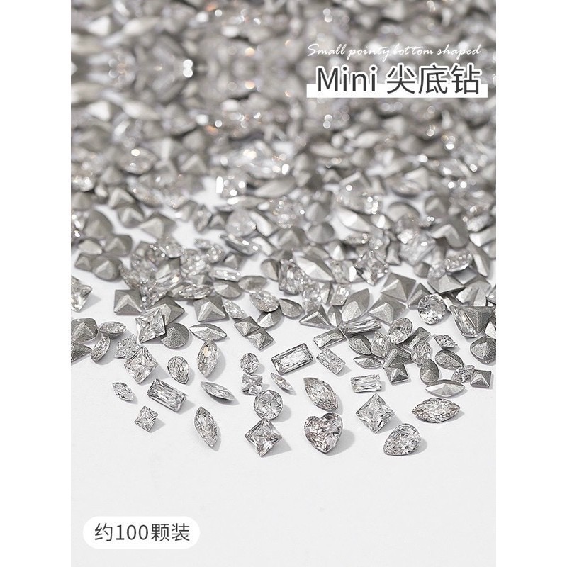 96-6 爆閃 迷你 平底鑽 馬眼 水滴 菱形 倒邊 美甲鑽 異形 鋯石 鑽石 鑽飾 美甲-細節圖3