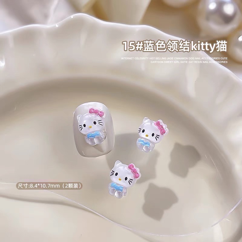 84-12 （二）卡通造型飾品 玉桂狗 美樂蒂 庫洛米 凱蒂貓 hellokitty 卡妞 美甲 布丁狗 飾品 卡通-細節圖8