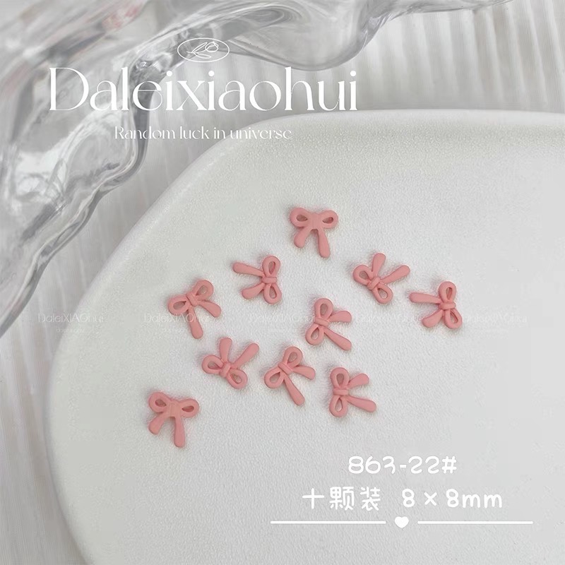 84-18 蝴蝶結領帶 少女粉領帶 金屬合金 美甲飾品 大磊小慧-細節圖3