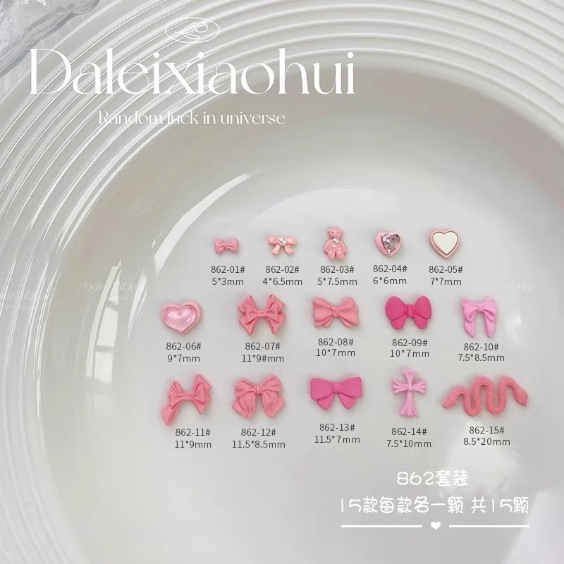 84-18 蝴蝶結領帶 少女粉領帶 金屬合金 美甲飾品 大磊小慧-細節圖8