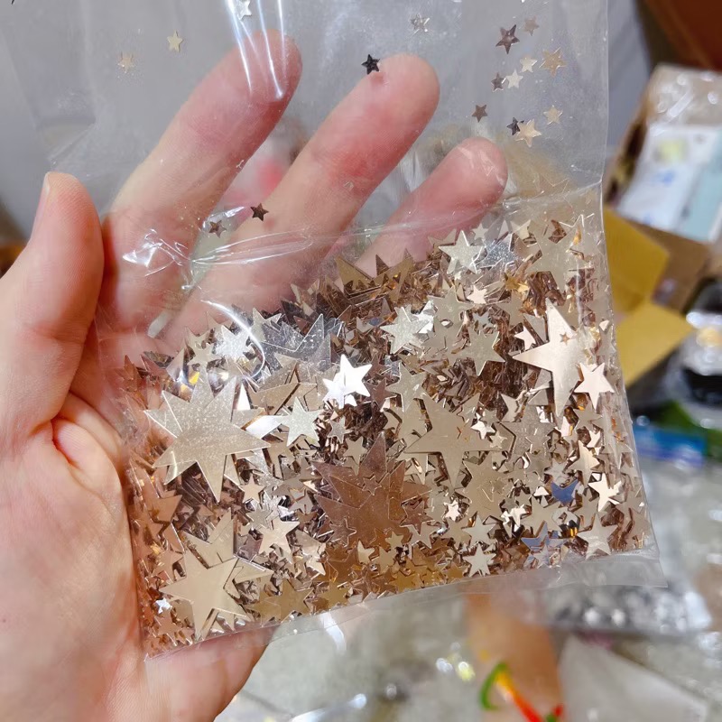 91 3-25mm大小混合 五角星 星星 亮片 美甲 大星星 韓系-細節圖4