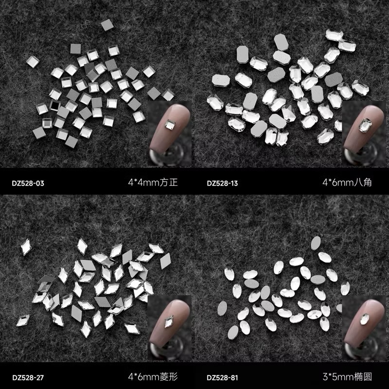 96-12「網購」K9仿施華洛 透明 平底鑽 異形鑽 透白 迷你 小號 美甲 飾品-細節圖3
