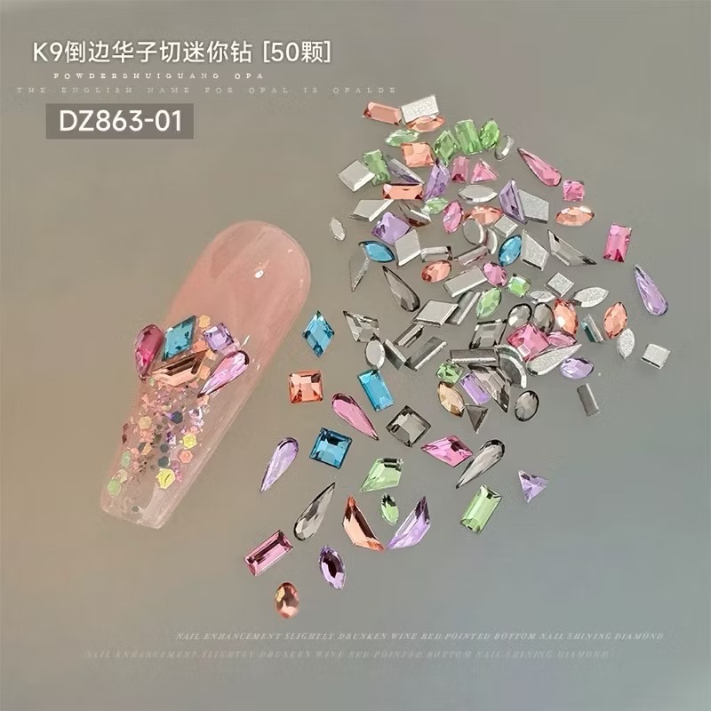 96-12「網購」K9仿施華洛 透明 平底鑽 異形鑽 透白 迷你 小號 美甲 飾品-細節圖4