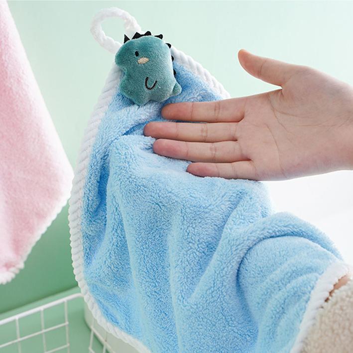 【現貨】🍊可愛卡通 珊瑚絨不掉毛 吸水 擦手巾 毛巾 廚房抹布-細節圖6