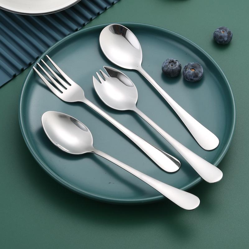 【現貨】🍊304不鏽鋼湯匙 餐具 湯匙 叉子 勺子 沙拉叉 長柄湯勺 吃飯 便當-細節圖2