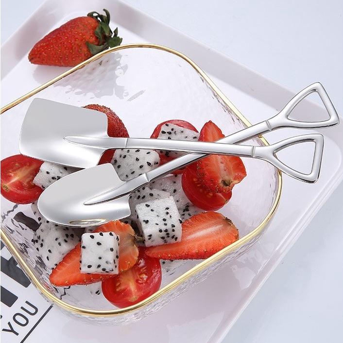 【台灣出貨】🍊創意304不鏽鋼湯匙 餐具鐵鍬 湯匙 湯勺 鏟子 鐵鍬 小勺子 吃西瓜 甜點 吃布丁-細節圖2