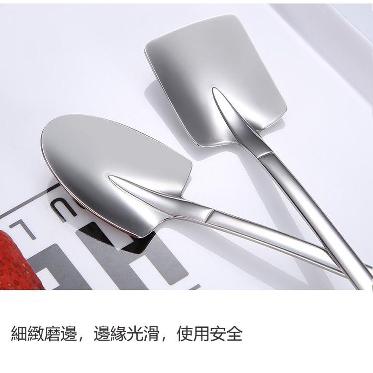 【台灣出貨】🍊創意304不鏽鋼湯匙 餐具鐵鍬 湯匙 湯勺 鏟子 鐵鍬 小勺子 吃西瓜 甜點 吃布丁-細節圖6