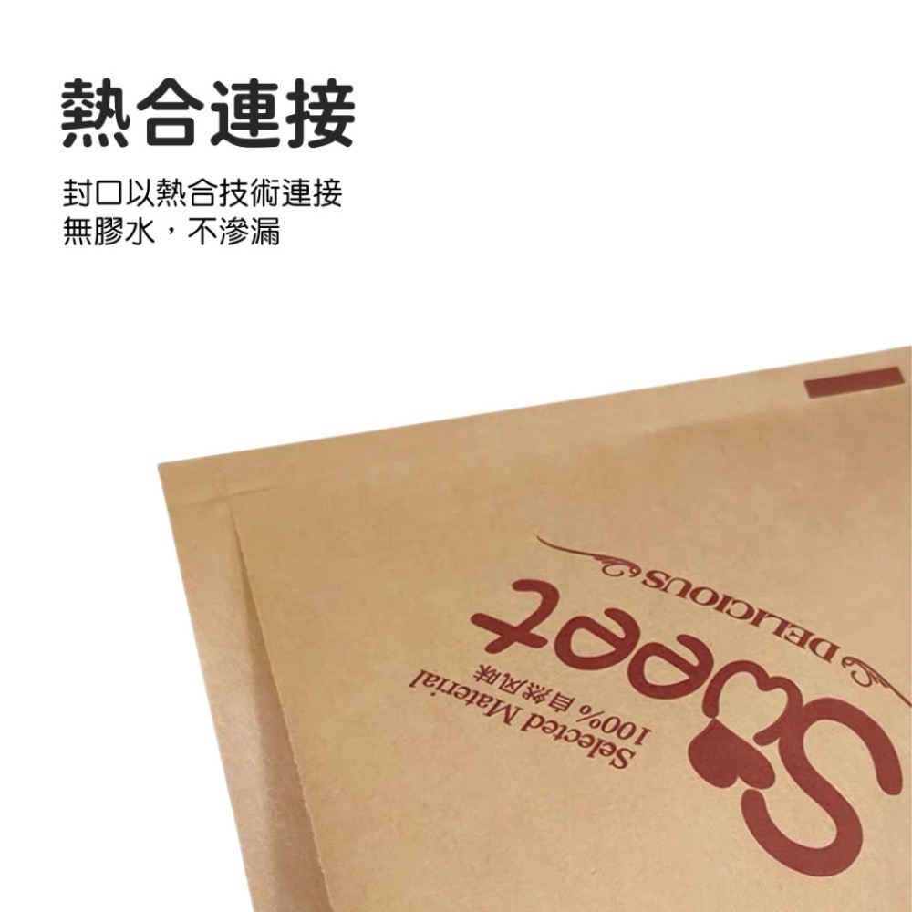 【附發票✅】🍊100入防水防油紙袋 淋膜紙漢堡袋 早餐 三明治包裝袋 吐司袋 食品三角袋 L型紙袋 牛皮紙袋-細節圖3