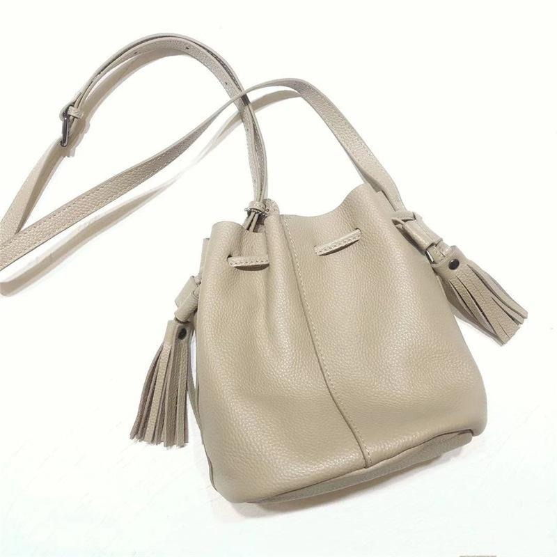 【cozyuti】軟皮荔枝紋水桶包 女生包包 水桶包 真皮材質 荔枝牛皮  手提包 肩背包 女生斜背包 小水桶包 側背-細節圖2