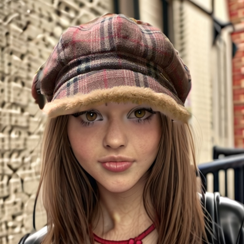 復古英倫格紋 毛絨八角帽 八角帽 畫家帽 報童帽 鴨舌帽 貝雷帽 鴨舌帽 帽子 堆堆帽-細節圖2