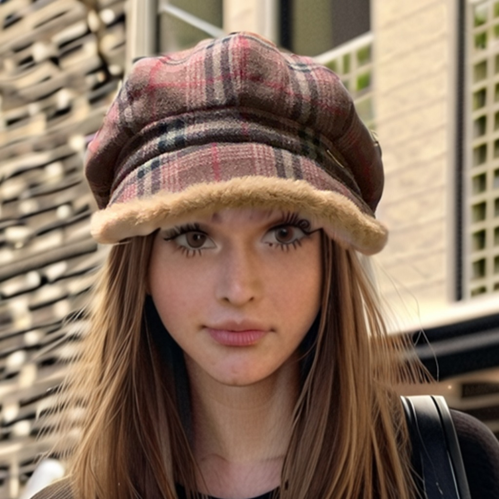 復古英倫格紋 毛絨八角帽 八角帽 畫家帽 報童帽 鴨舌帽 貝雷帽 鴨舌帽 帽子 堆堆帽-細節圖5