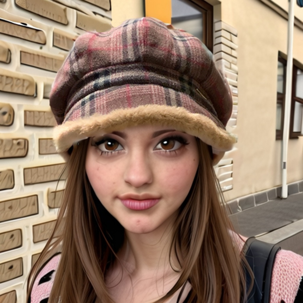 復古英倫格紋 毛絨八角帽 八角帽 畫家帽 報童帽 鴨舌帽 貝雷帽 鴨舌帽 帽子 堆堆帽-細節圖6