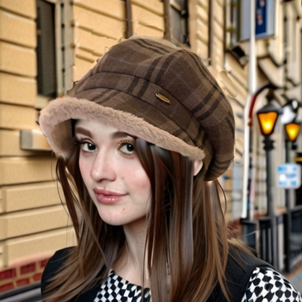 復古英倫格紋 毛絨八角帽 八角帽 畫家帽 報童帽 鴨舌帽 貝雷帽 鴨舌帽 帽子 堆堆帽-規格圖11