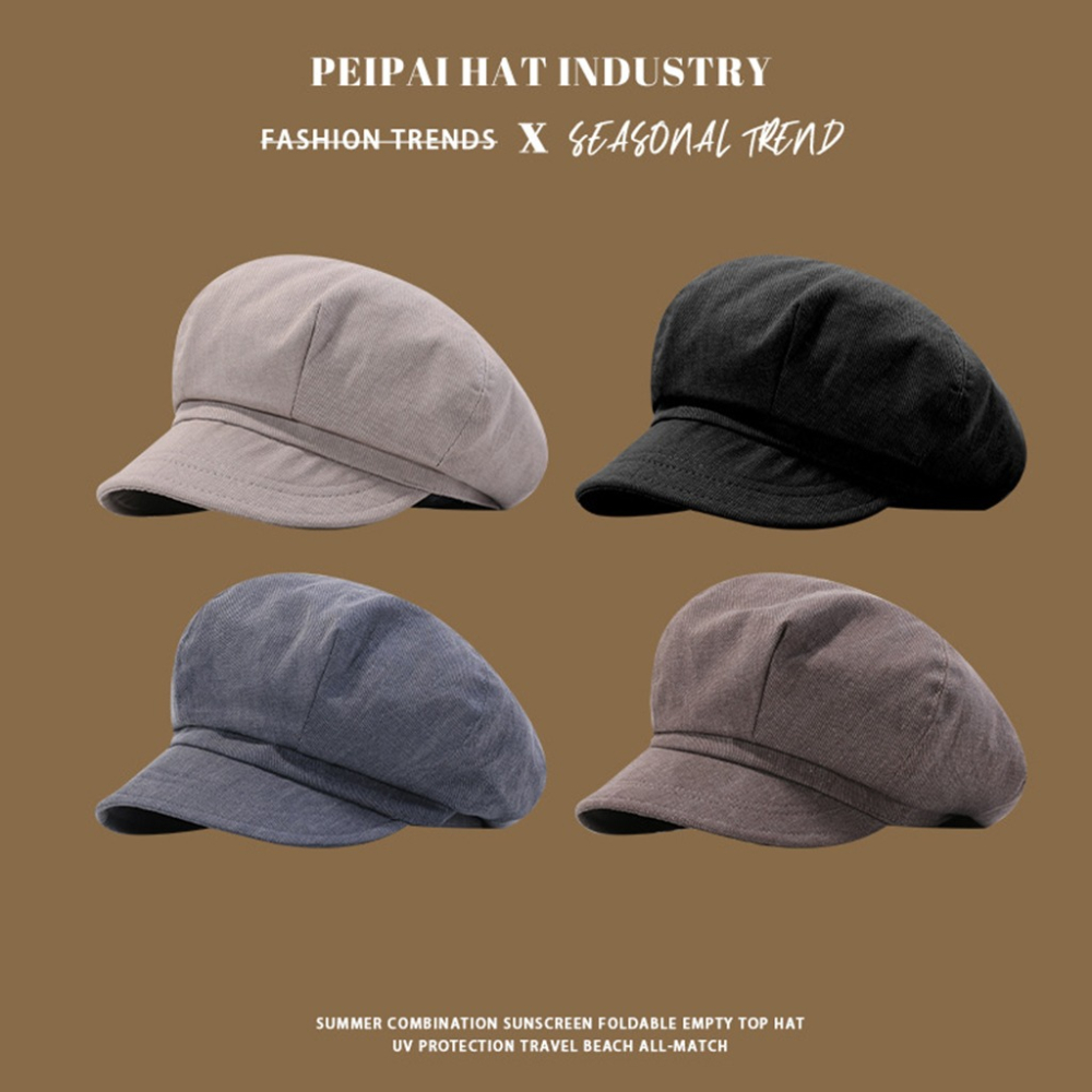 【質感復古報童帽 可調整 棉麻透氣】素面報童帽 報童帽 八角帽 貝雷帽 童軍帽 畫家帽 帽子 可調整帽子 尚未有評價 0-細節圖2